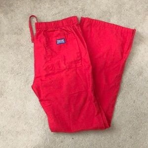 Red Cherokee scrub pants